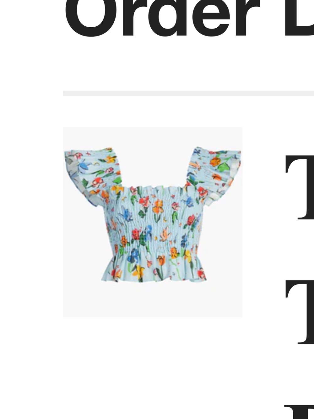 Hill House Floral Smocked Crop Top in Light Blue